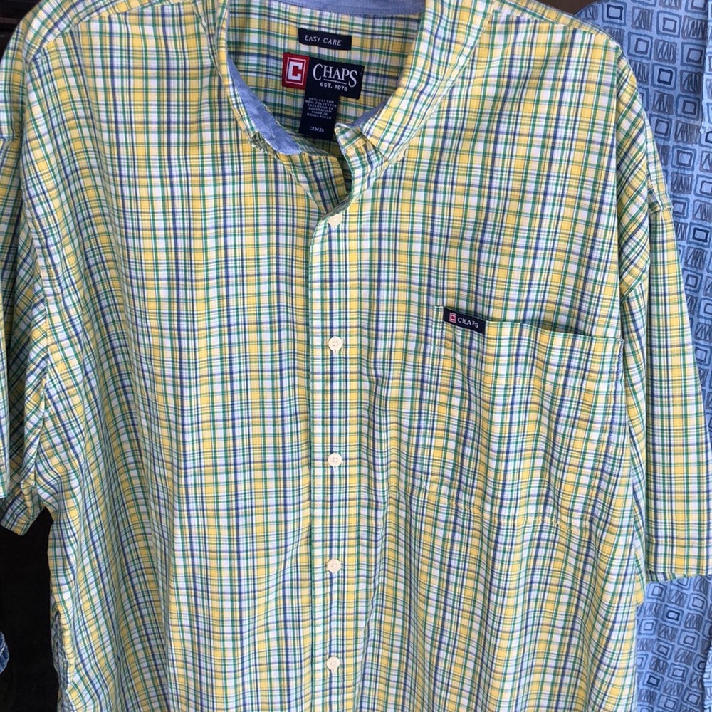 Chaps button down plaid shirt 3X